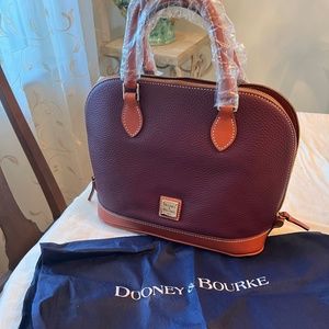 NEW! Dooney & Bourke Bordeaux Zip Satchel